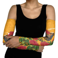 Personalized Hawaii Akohekohe Ohia Lehua Arm Sleeves Crested Honeycreeper Kakau Hawaiian Pattern LT14 - Polynesian Pride