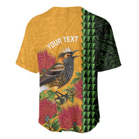 Personalized Hawaii Akohekohe Ohia Lehua Baseball Jersey Crested Honeycreeper Kakau Hawaiian Pattern LT14 - Polynesian Pride