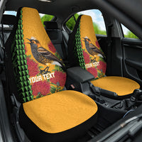 Personalized Hawaii Akohekohe Ohia Lehua Car Seat Cover Crested Honeycreeper Kakau Hawaiian Pattern LT14 One Size Orange - Polynesian Pride