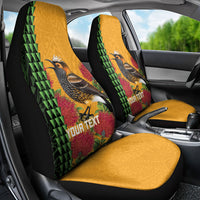 Personalized Hawaii Akohekohe Ohia Lehua Car Seat Cover Crested Honeycreeper Kakau Hawaiian Pattern LT14 - Polynesian Pride