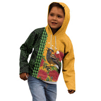 Personalized Hawaii Akohekohe Ohia Lehua Kid Hoodie Crested Honeycreeper Kakau Hawaiian Pattern LT14 - Polynesian Pride