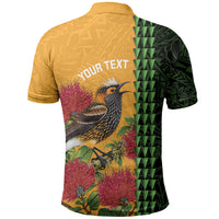 Personalized Hawaii Akohekohe Ohia Lehua Polo Shirt Crested Honeycreeper Kakau Hawaiian Pattern LT14 - Polynesian Pride