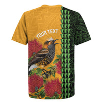 Personalized Hawaii Akohekohe Ohia Lehua Rugby Jersey Crested Honeycreeper Kakau Hawaiian Pattern LT14 - Polynesian Pride