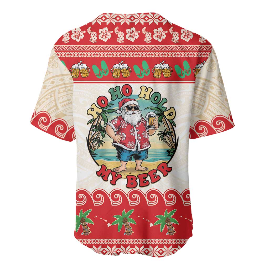 Mele Kalikimaka Hawaii Baseball Jersey Funny Beer-Loving Santa Hawaiian Tropical - Polynesian Pride