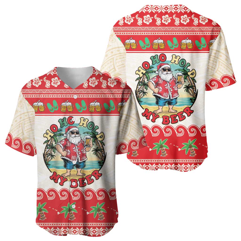 Mele Kalikimaka Hawaii Baseball Jersey Funny Beer-Loving Santa Hawaiian Tropical - Polynesian Pride