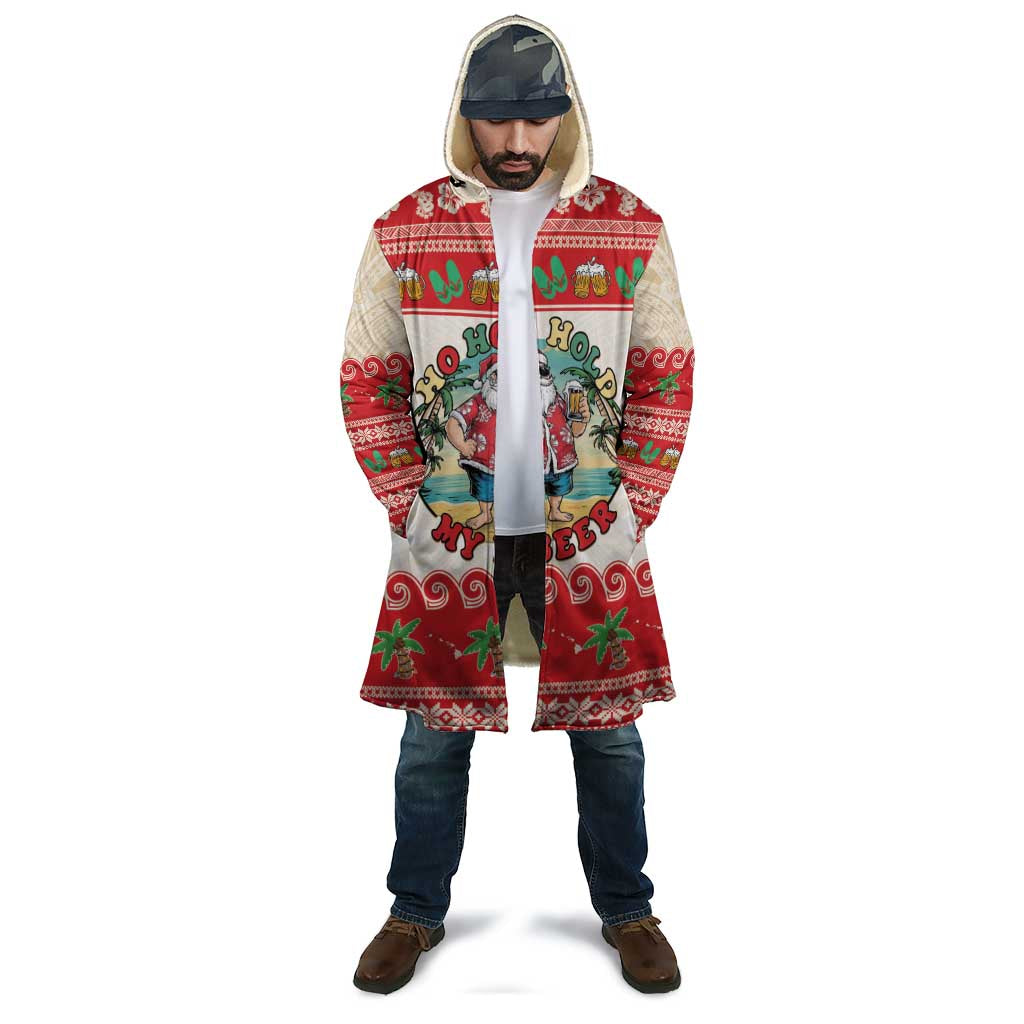 Mele Kalikimaka Hawaii Cloak Funny Beer-Loving Santa Hawaiian Tropical - Polynesian Pride