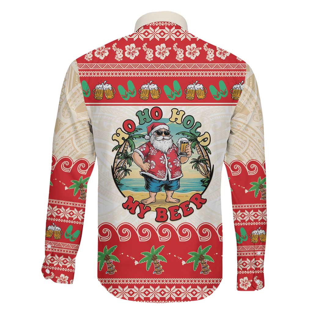 Mele Kalikimaka Hawaii Family Matching Off Shoulder Short Dress and Hawaiian Shirt Funny Beer-Loving Santa Hawaiian Tropical LT14 - Polynesian Pride