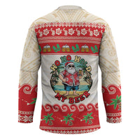 Mele Kalikimaka Hawaii Hockey Jersey Funny Beer-Loving Santa Hawaiian Tropical - Polynesian Pride