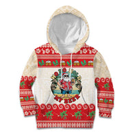 Mele Kalikimaka Hawaii Kid Hoodie Funny Beer-Loving Santa Hawaiian Tropical LT14 Hoodie Red - Polynesian Pride