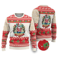 Mele Kalikimaka Hawaii Ugly Christmas Sweater Funny Beer-Loving Santa Hawaiian Tropical LT14 Red - Polynesian Pride