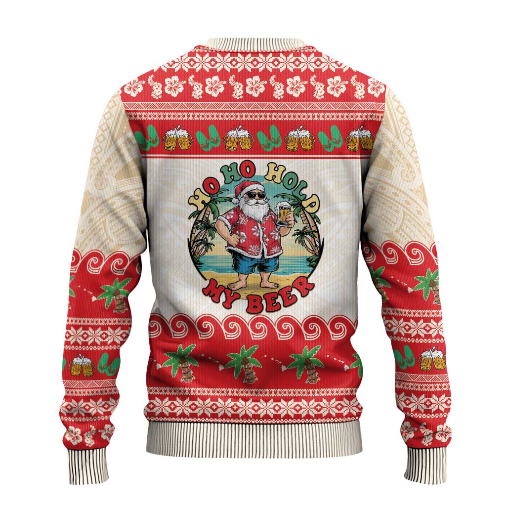 Mele Kalikimaka Hawaii Ugly Christmas Sweater Funny Beer-Loving Santa Hawaiian Tropical LT14 - Polynesian Pride