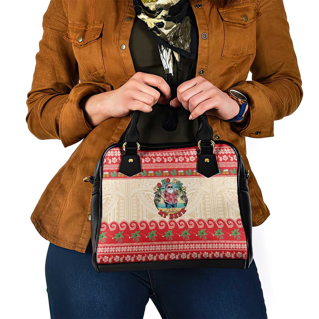 Mele Kalikimaka Hawaii Shoulder Handbag Funny Beer-Loving Santa Hawaiian Tropical - Polynesian Pride