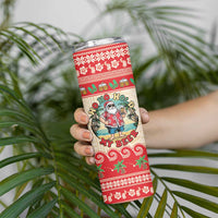 Mele Kalikimaka Hawaii Skinny Tumbler Funny Beer-Loving Santa Hawaiian Tropical LT14 - Polynesian Pride