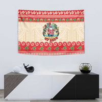 Mele Kalikimaka Hawaii Tapestry Funny Beer-Loving Santa Hawaiian Tropical - Polynesian Pride