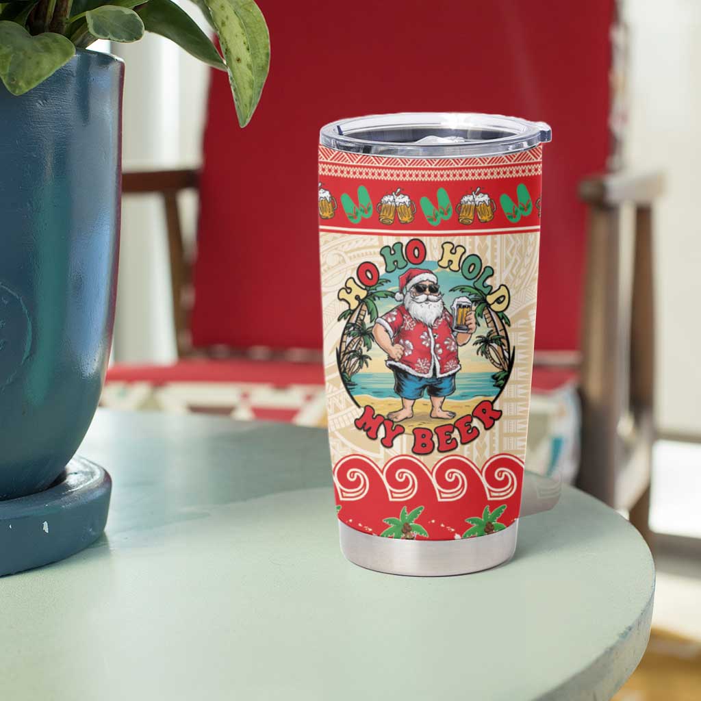 Mele Kalikimaka Hawaii Tumbler Cup Funny Beer-Loving Santa Hawaiian Tropical - Polynesian Pride