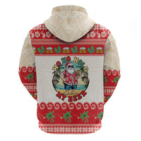Mele Kalikimaka Hawaii Zip Hoodie Funny Beer-Loving Santa Hawaiian Tropical LT14 - Polynesian Pride
