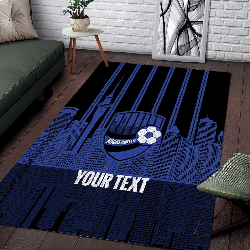 New Zealand Auckland Football Custom Area Rug Go City of Sails Est 2025 LT14 Black - Polynesian Pride