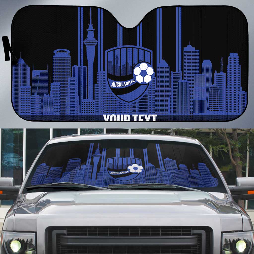 New Zealand Auckland Football Custom Auto Sun Shade Go City of Sails Est 2025 LT14 Black - Polynesian Pride