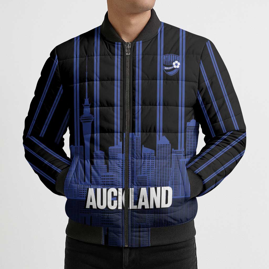 New Zealand Auckland Football Custom Bomber Puffer Jacket Go City of Sails Est 2025 LT14 - Polynesian Pride