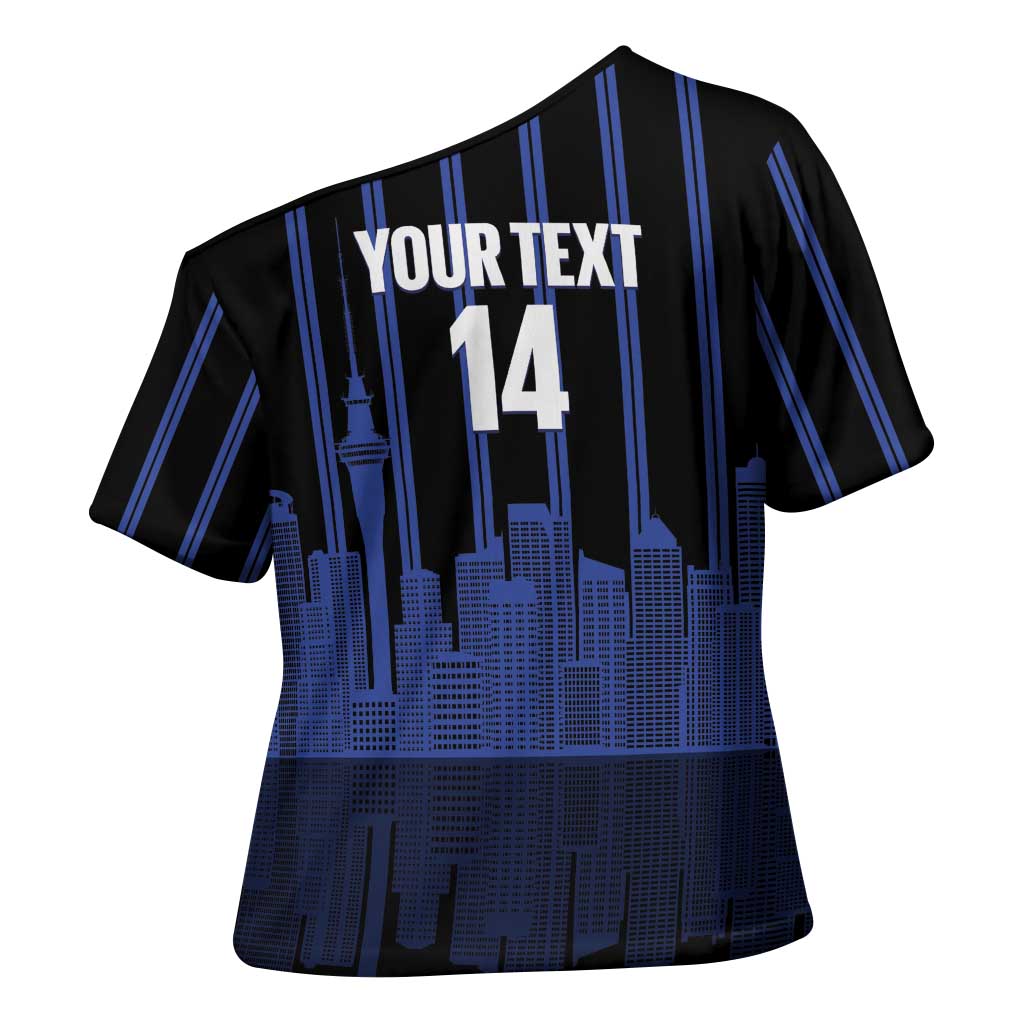 New Zealand Auckland Football Custom Cross Shoulder Shirt Go City of Sails Est 2025 LT14 - Polynesian Pride