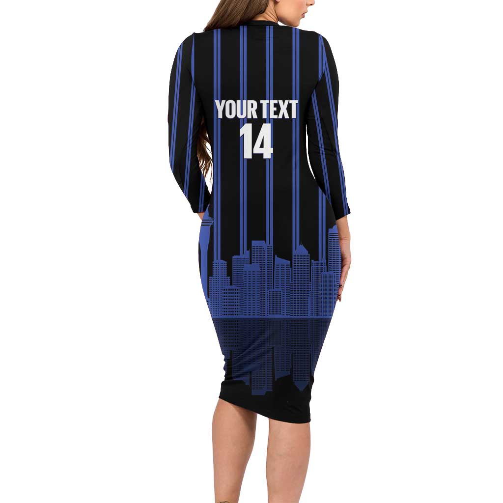 New Zealand Auckland Football Custom Family Matching Long Sleeve Bodycon Dress and Hawaiian Shirt Go City of Sails Est 2025 LT14 - Polynesian Pride