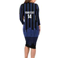 New Zealand Auckland Football Custom Family Matching Long Sleeve Bodycon Dress and Hawaiian Shirt Go City of Sails Est 2025 LT14 - Polynesian Pride
