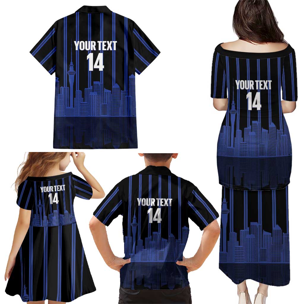 New Zealand Auckland Football Custom Family Matching Puletasi and Hawaiian Shirt Go City of Sails Est 2025 LT14 - Polynesian Pride