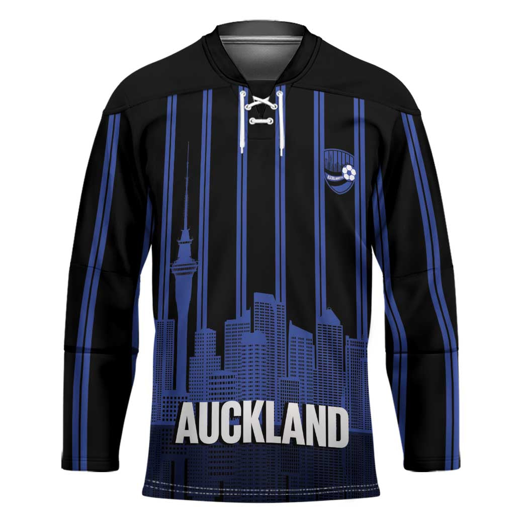 New Zealand Auckland Football Custom Hockey Jersey Go City of Sails Est 2025 LT14 Unisex Black - Polynesian Pride