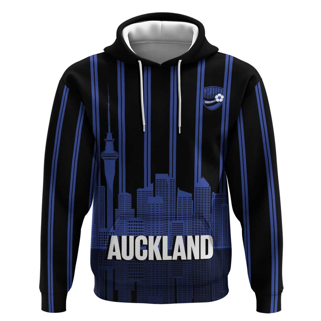 New Zealand Auckland Football Custom Hoodie Go City of Sails Est 2025 LT14 Pullover Hoodie Black - Polynesian Pride