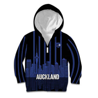 New Zealand Auckland Football Custom Kid Hoodie Go City of Sails Est 2025 LT14 Zip Hoodie Black - Polynesian Pride