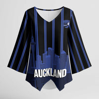 New Zealand Auckland Football Custom Kimono Sleeve Blouse Go City of Sails Est 2025 LT14 Female Black - Polynesian Pride