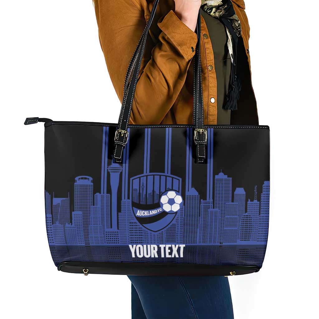 New Zealand Auckland Football Custom Leather Tote Bag Go City of Sails Est 2025 LT14 - Polynesian Pride