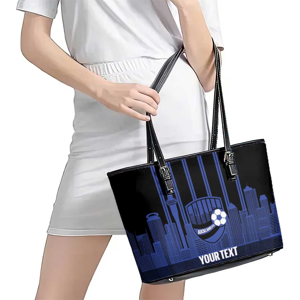 New Zealand Auckland Football Custom Leather Tote Bag Go City of Sails Est 2025 LT14 - Polynesian Pride