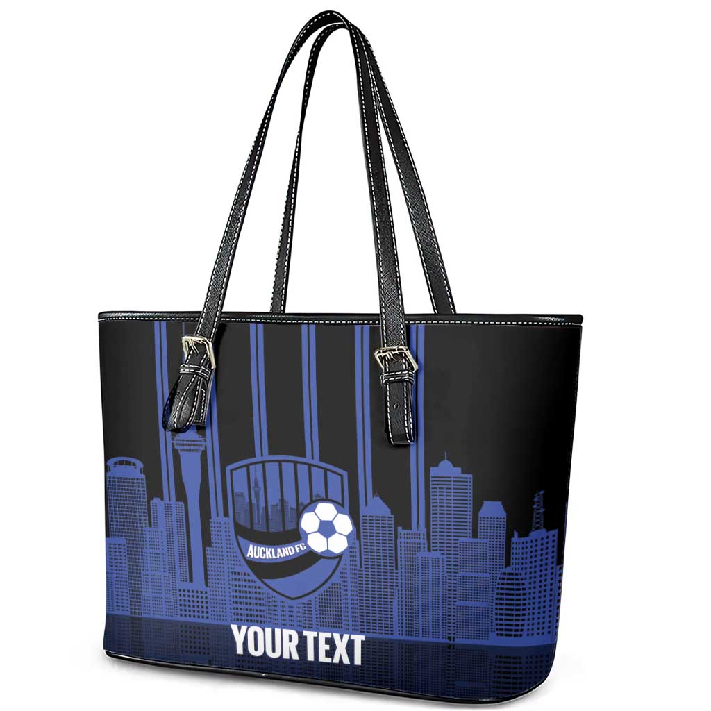 New Zealand Auckland Football Custom Leather Tote Bag Go City of Sails Est 2025 LT14 - Polynesian Pride