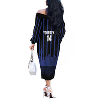 New Zealand Auckland Football Custom Off The Shoulder Long Sleeve Dress Go City of Sails Est 2025 LT14 - Polynesian Pride