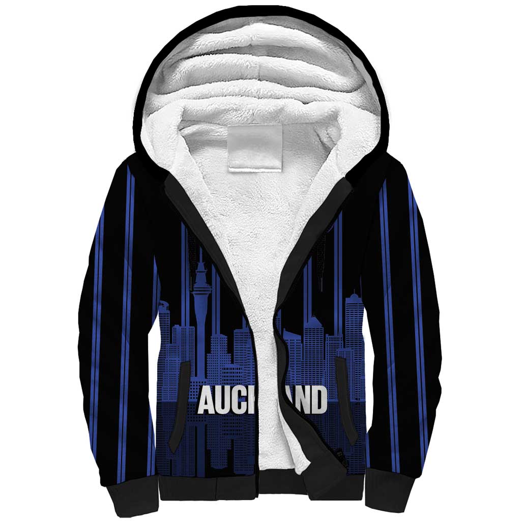 New Zealand Auckland Football Custom Sherpa Hoodie Go City of Sails Est 2025 LT14 Unisex Black - Polynesian Pride