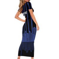 New Zealand Auckland Football Custom Short Sleeve Bodycon Dress Go City of Sails Est 2025 LT14 - Polynesian Pride