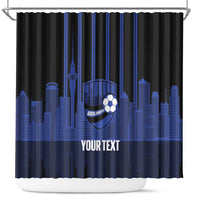 New Zealand Auckland Football Custom Shower Curtain Go City of Sails Est 2025 LT14 Black - Polynesian Pride
