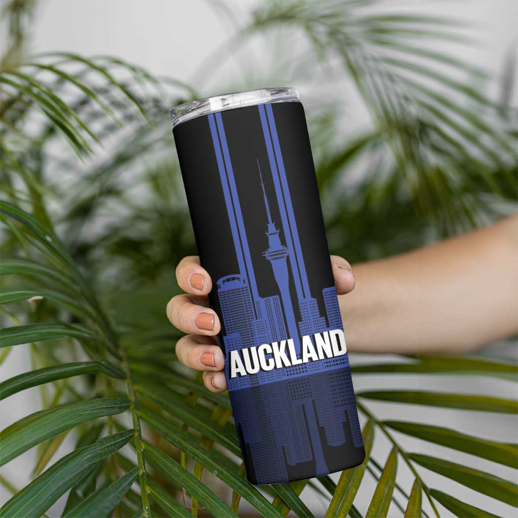 New Zealand Auckland Football Custom Skinny Tumbler Go City of Sails Est 2025 LT14 - Polynesian Pride