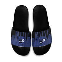New Zealand Auckland Football Custom Slide Sandals Go City of Sails Est 2025 LT14 Black - Polynesian Pride