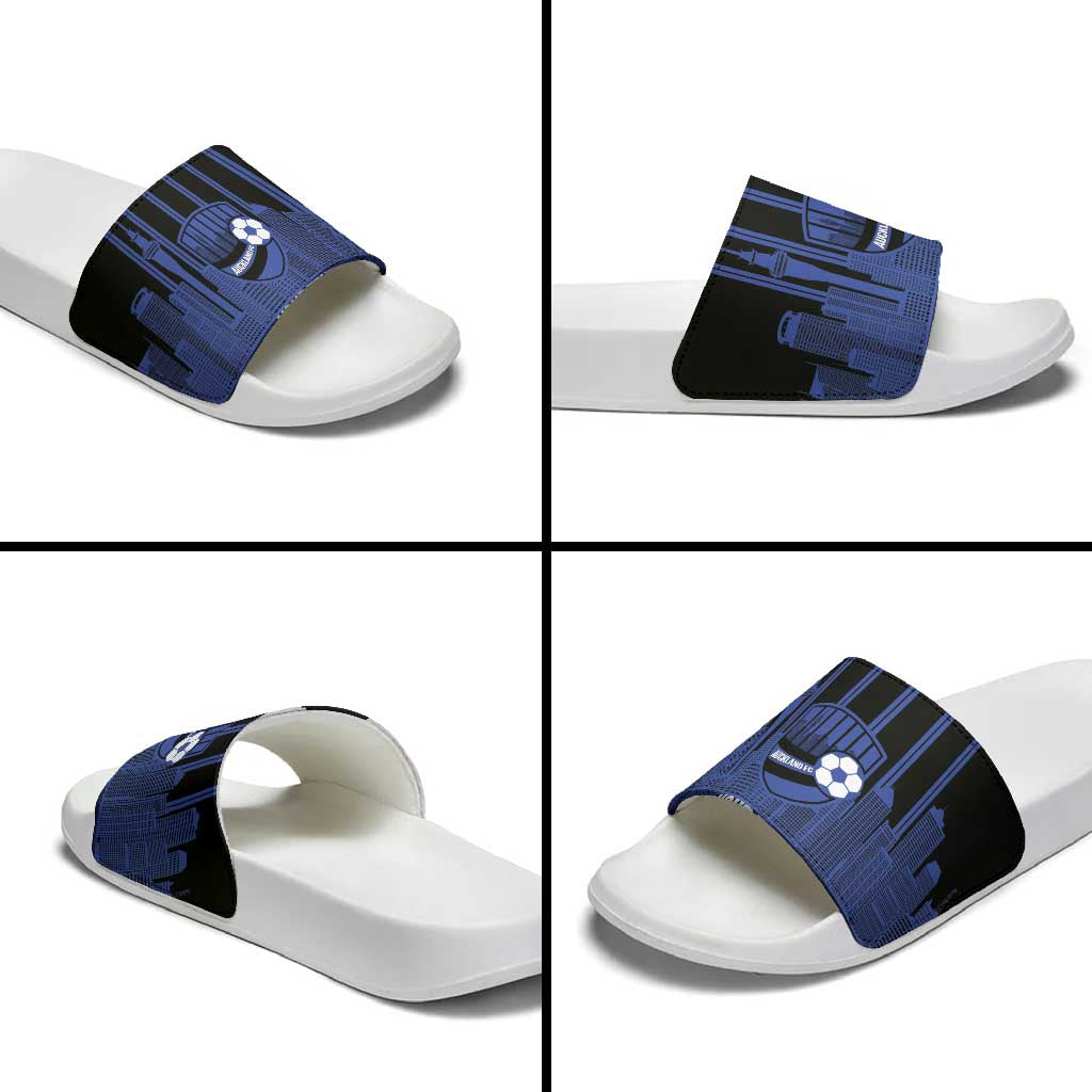 New Zealand Auckland Football Custom Slide Sandals Go City of Sails Est 2025 LT14 - Polynesian Pride