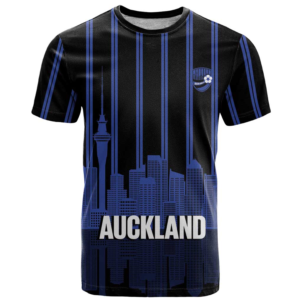 New Zealand Auckland Football Custom T Shirt Go City of Sails Est 2025 LT14 Black - Polynesian Pride