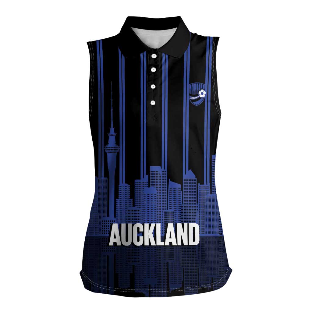 New Zealand Auckland Football Custom Women Sleeveless Polo Shirt Go City of Sails Est 2025