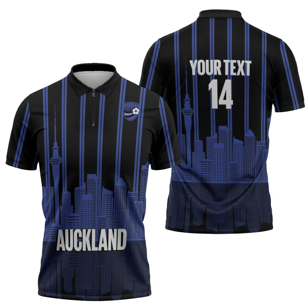 New Zealand Auckland Football Custom Zipper Polo Shirt Go City of Sails Est 2025 LT14 - Polynesian Pride