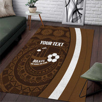 Bula Fiji Football Custom Area Rug One Vanua One Team Tapa Pattern