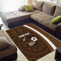 Bula Fiji Football Custom Area Rug One Vanua One Team Tapa Pattern