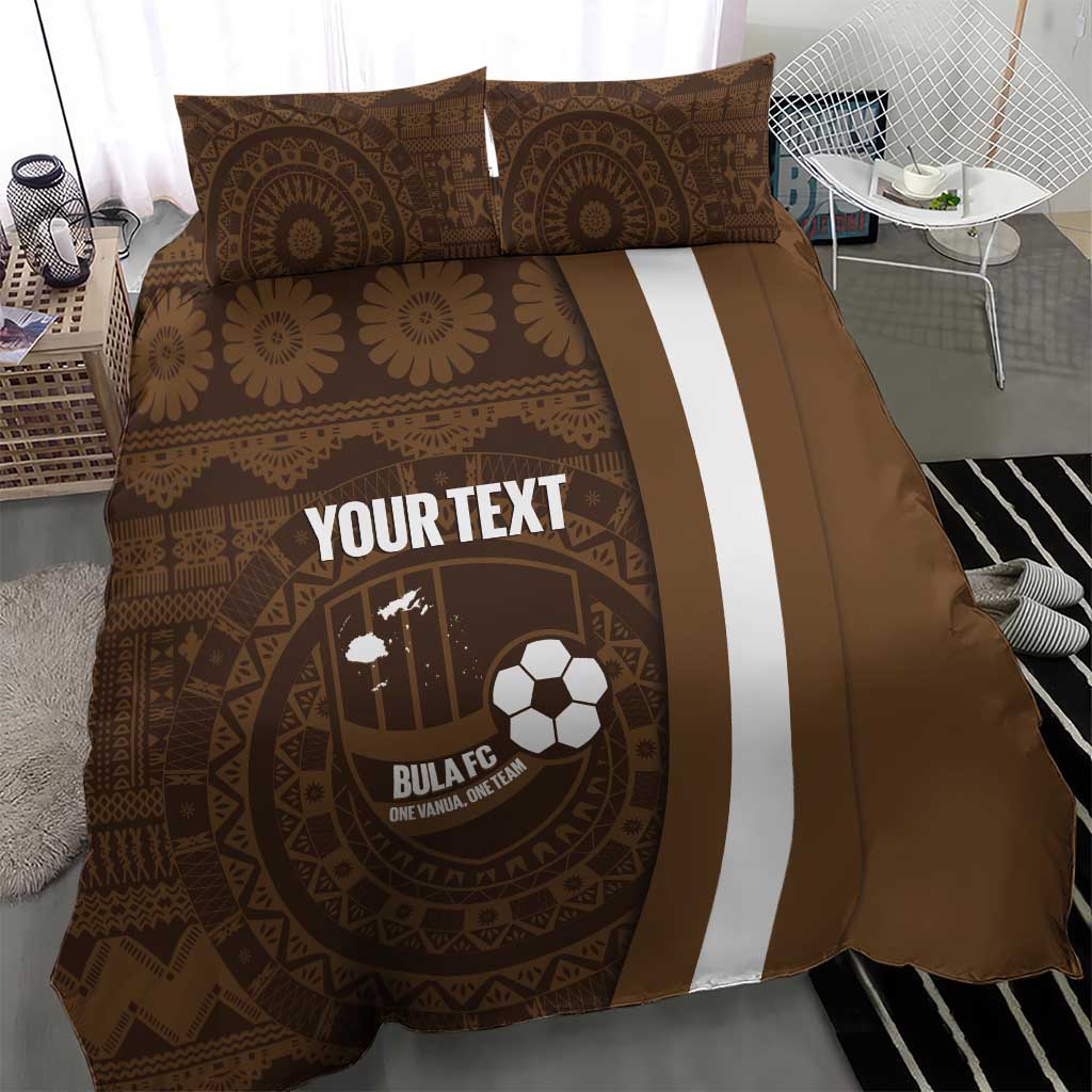 Bula Fiji Football Custom Bedding Set One Vanua One Team Tapa Pattern