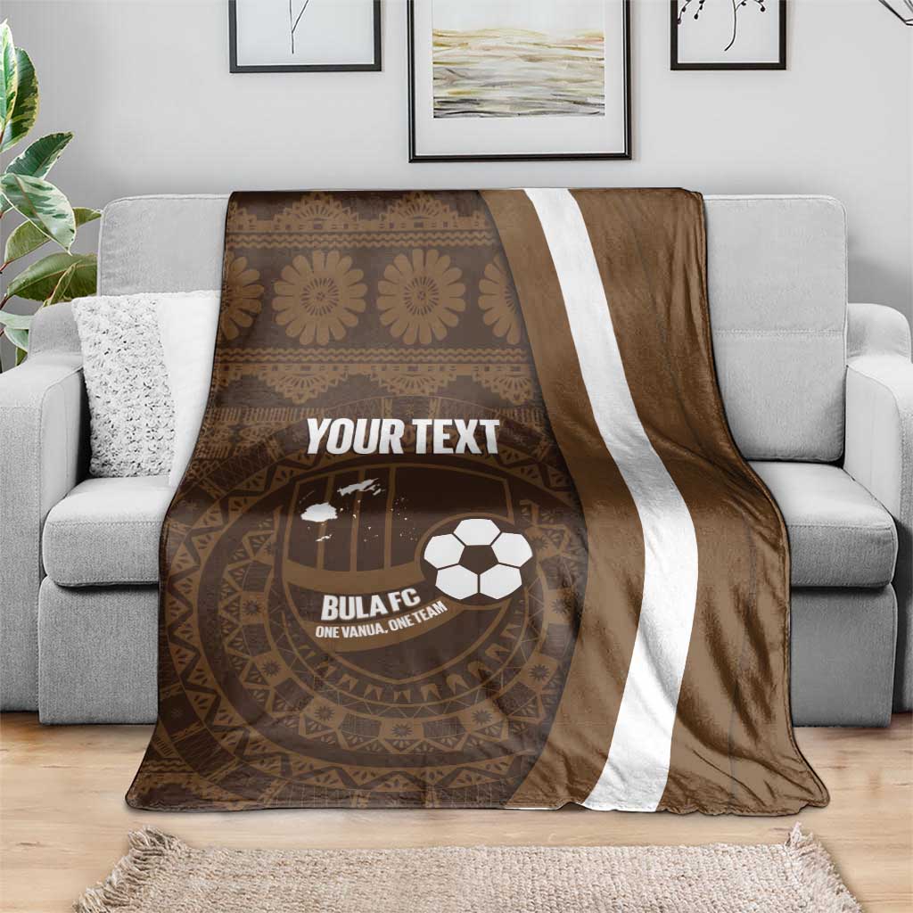 Bula Fiji Football Custom Blanket One Vanua One Team Tapa Pattern