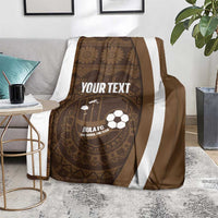 Bula Fiji Football Custom Blanket One Vanua One Team Tapa Pattern
