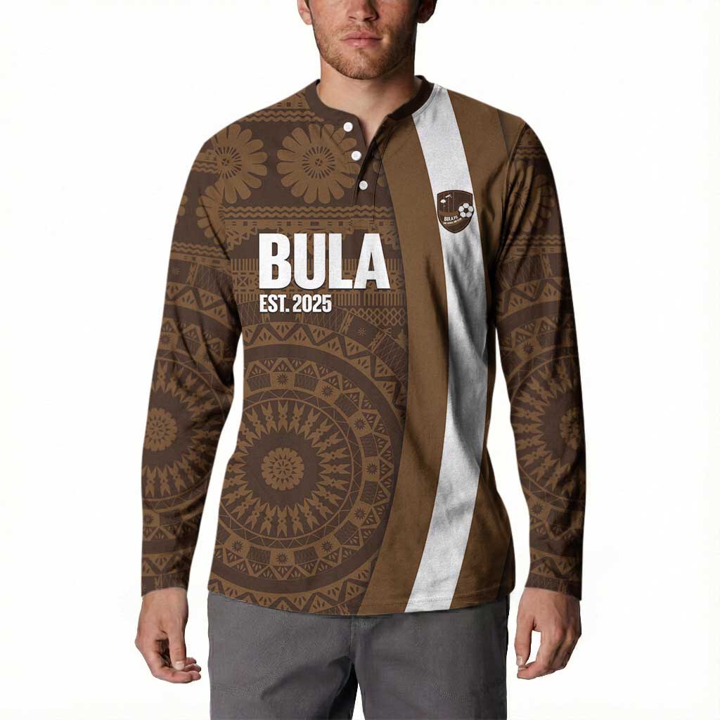 Bula Fiji Football Custom Button Sweatshirt One Vanua One Team Tapa Pattern